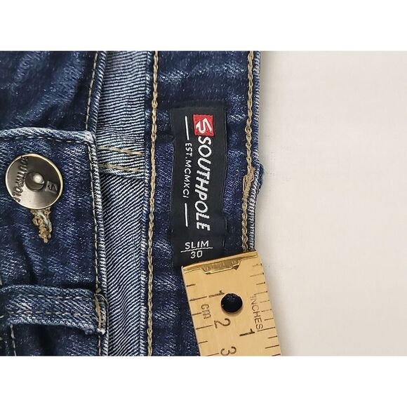 Vintage Southpole Bermuda Jean Shorts Men's 30x11 Y2K Jorts Acid Wash Preppy - Picture 9 of 12